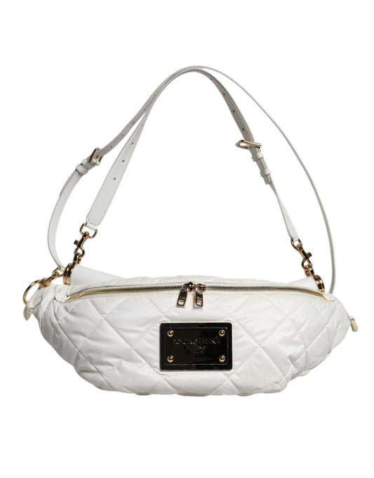 Marsupio Dolce & Gabbana con placca logo trapuntata bianca
