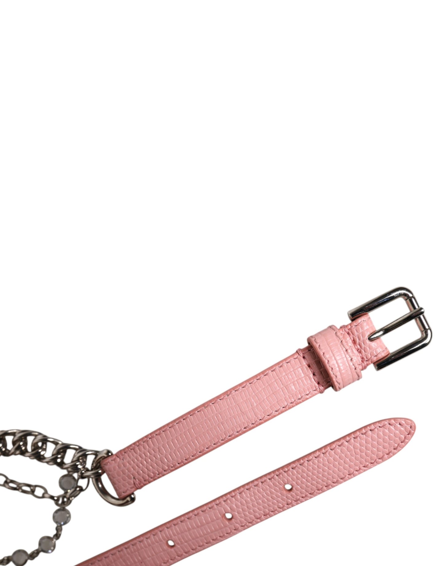 Cintura in pelle testurizzata con rose rosa decorate Dolce & Gabbana