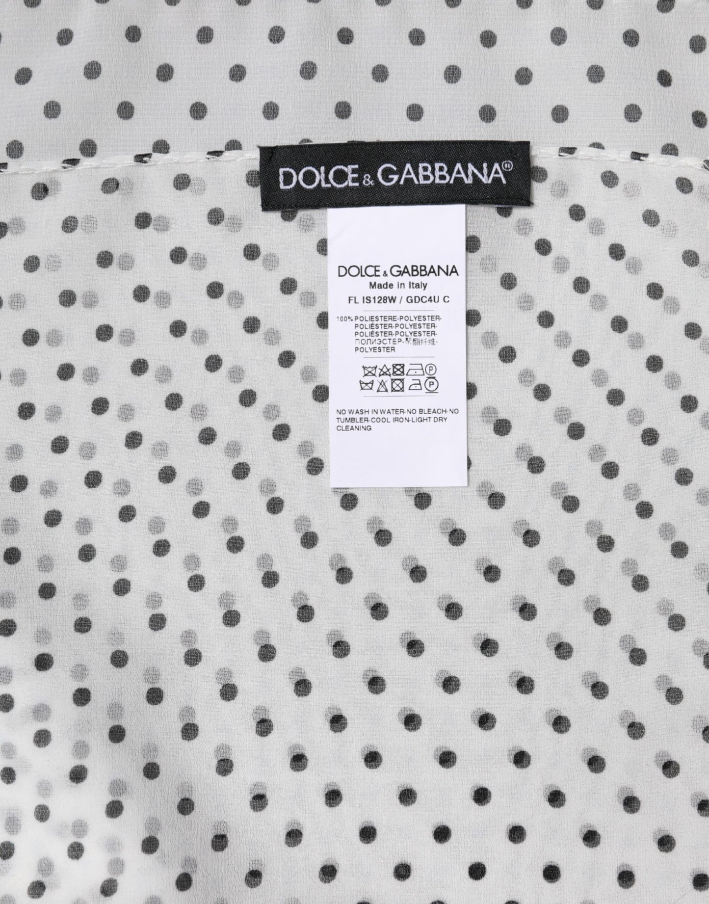 Sciarpa scialle avvolgente in poliestere a pois bianchi Dolce & Gabbana