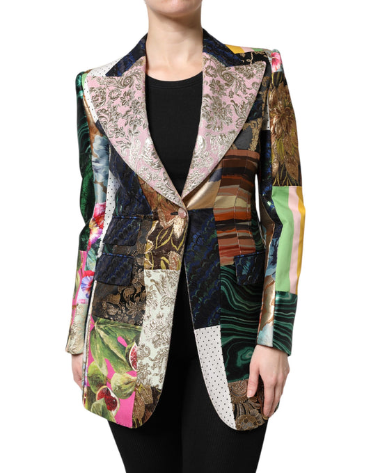 Giacca Dolce & Gabbana in jacquard patchwork floreale multicolore
