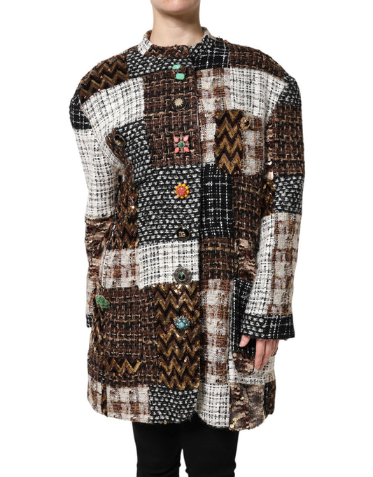 Giacca abbottonata multicolore patchwork Dolce & Gabbana