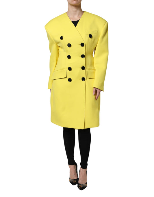Giacca trench doppiopetto gialla Dolce & Gabbana
