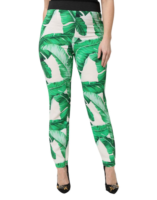 Pantaloni a vita alta Dolce & Gabbana bianchi e verdi