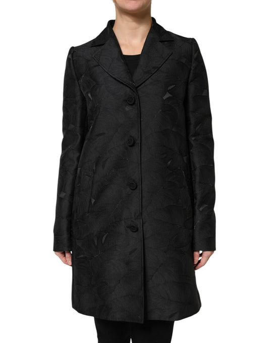 Giacca trench monopetto nera Dolce & Gabbana