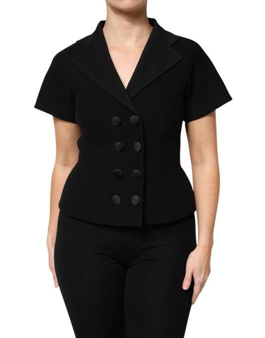 Giacca doppiopetto in lana nera Dolce & Gabbana