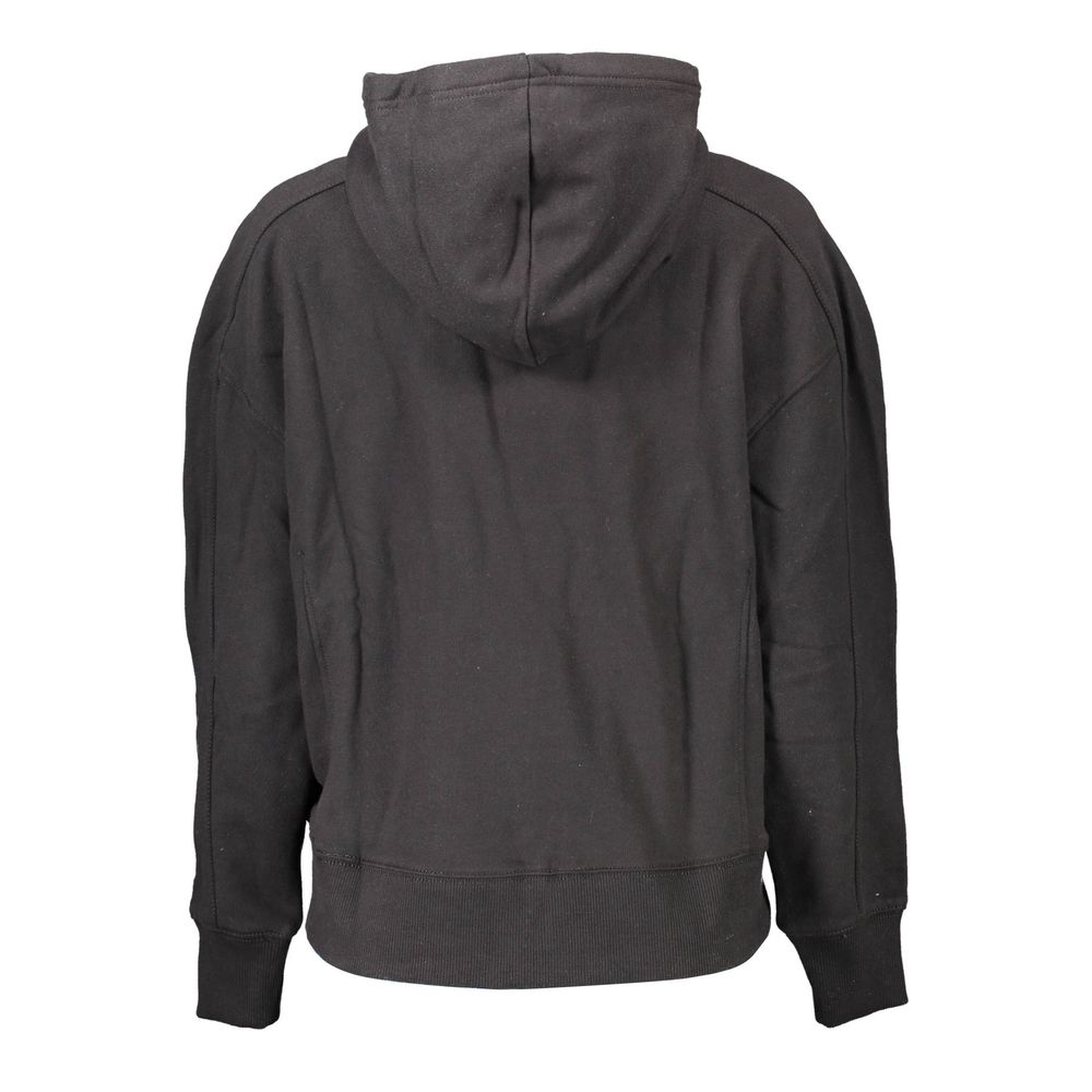 Felpa con cappuccio da donna in cotone nero Calvin Klein