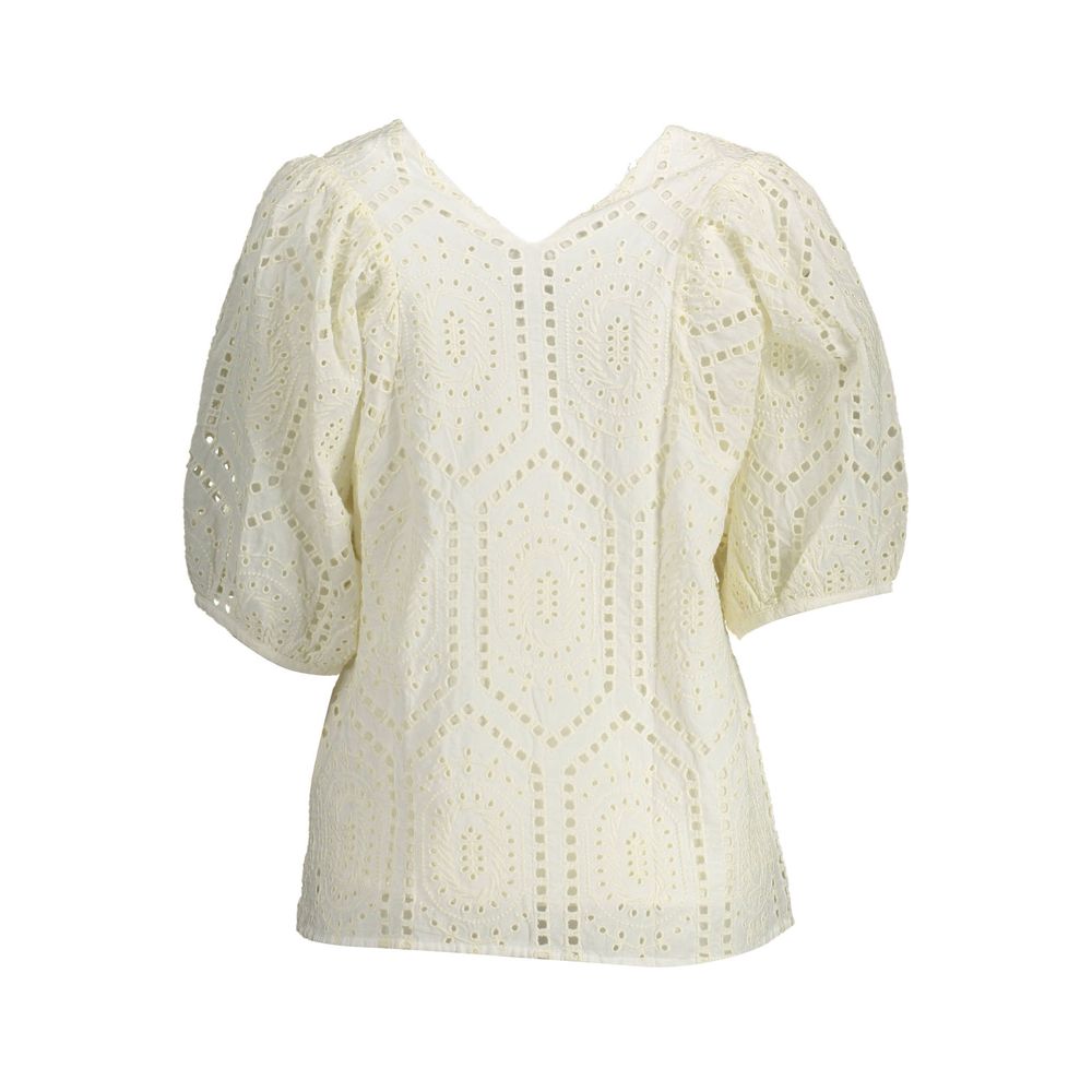 T-shirt da donna in cotone bianco Gant