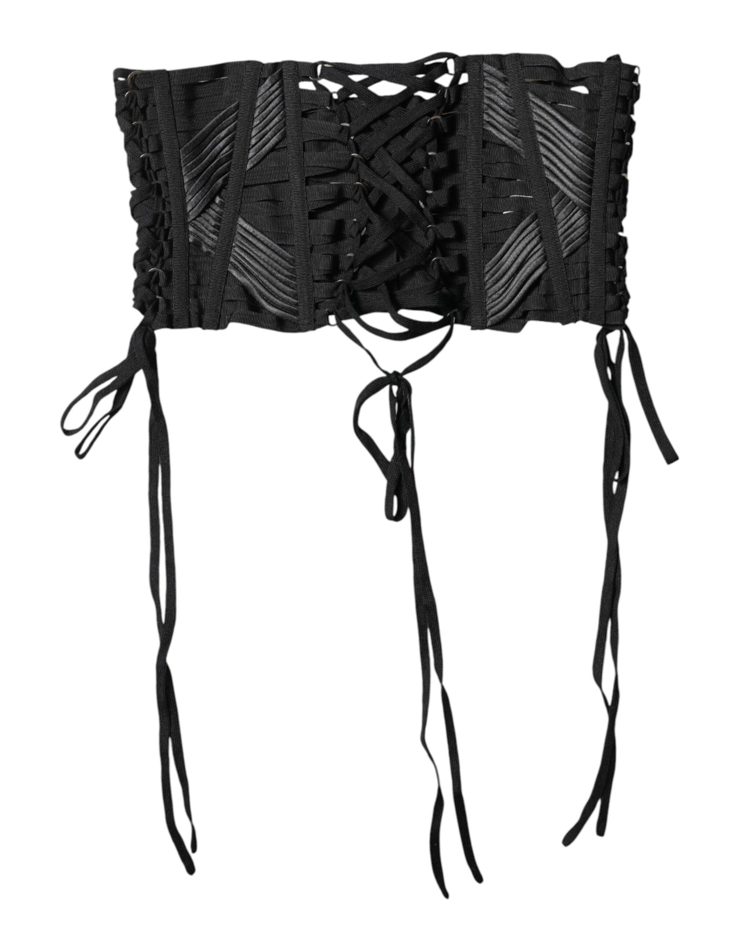 Cintura corsetto Dolce & Gabbana in cotone nero con lacci