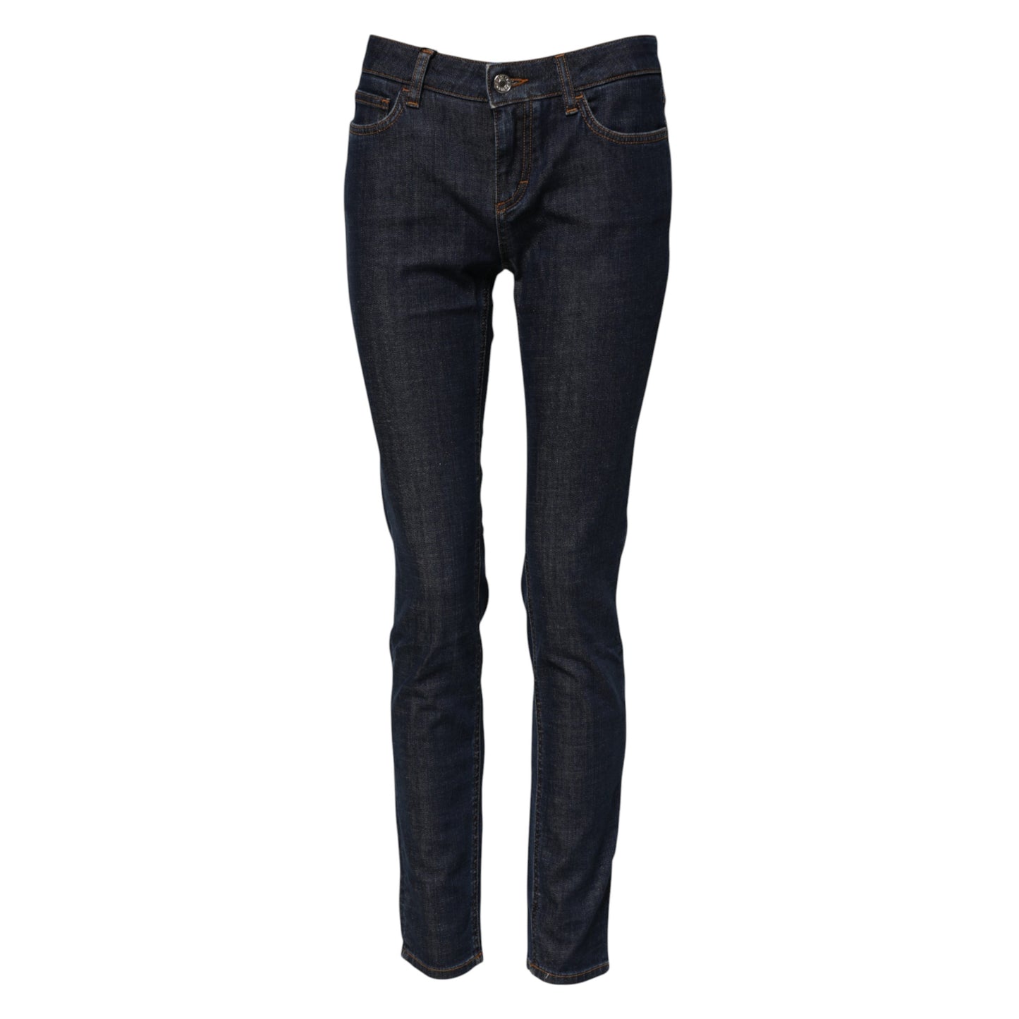 Jeans in denim blu a vita media in cotone skinny Dolce & Gabbana