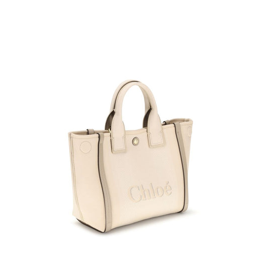 Borsa a mano Chloé in cotone beige