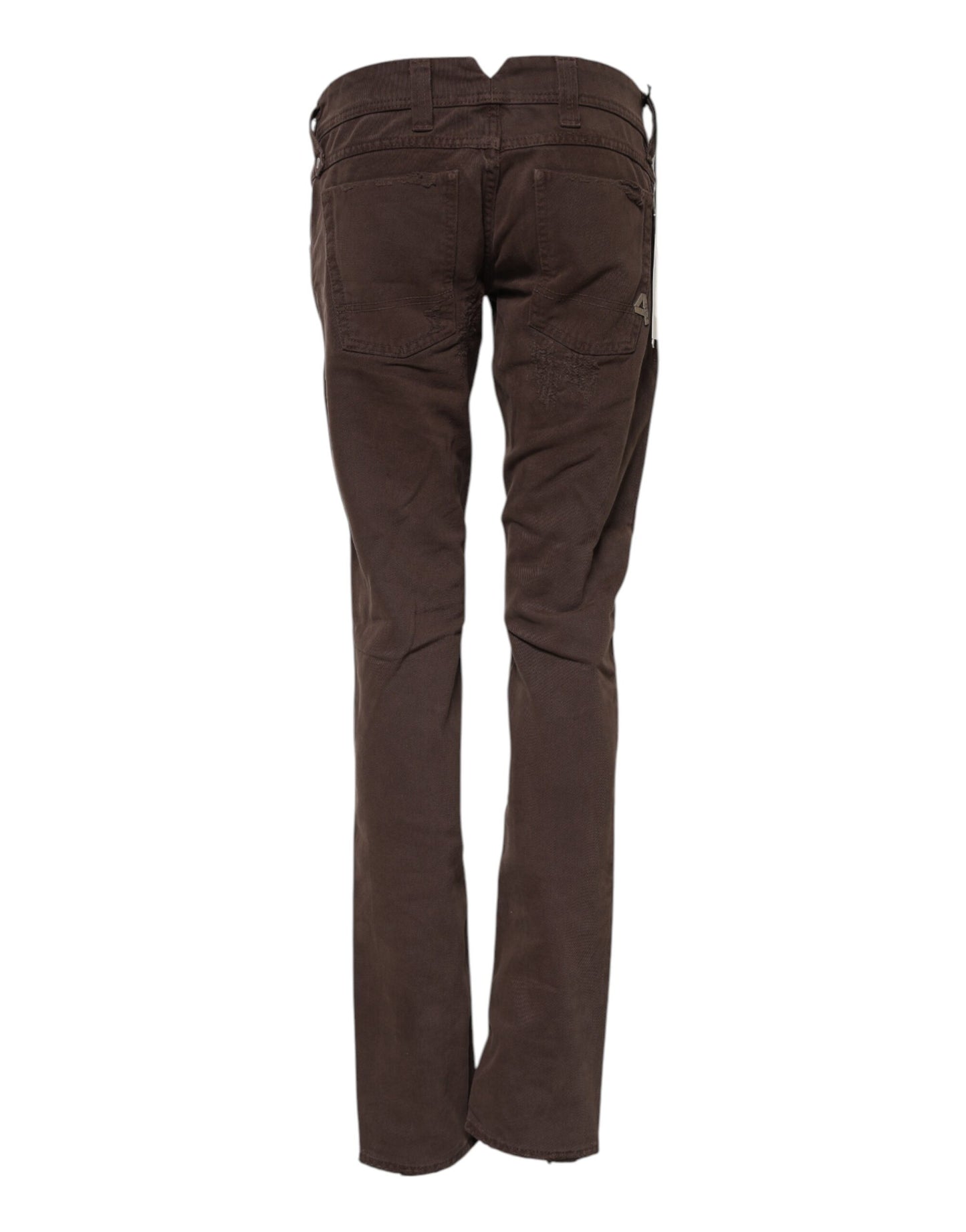 Jeans casual skinny a vita bassa in cotone marrone CYCLE