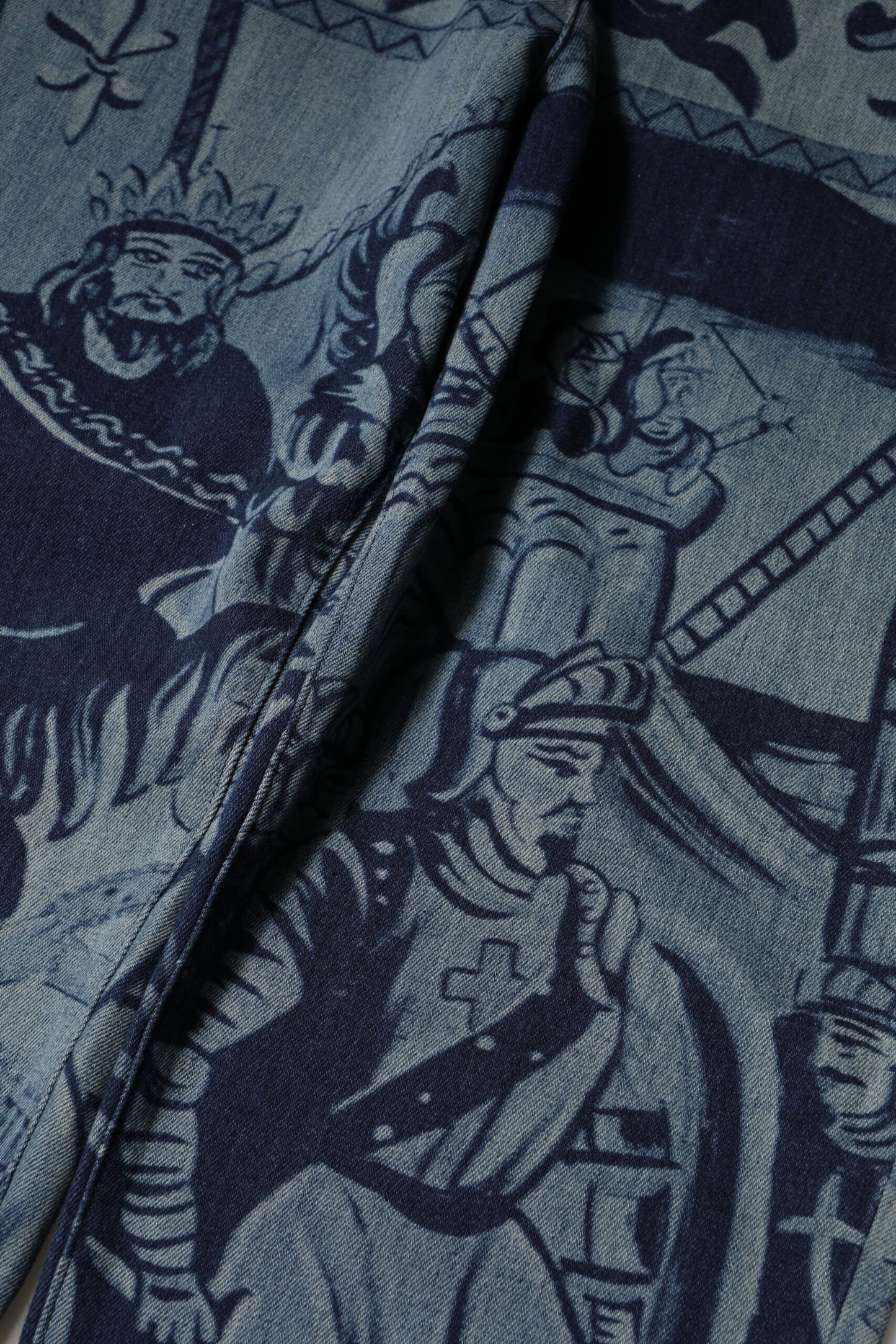 Jeans affusolati in denim con stampa grafica blu Dolce & Gabbana