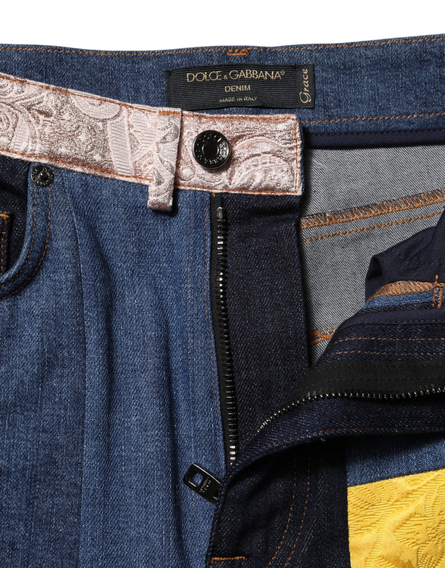 Jeans skinny in denim patchwork multicolore Dolce & Gabbana