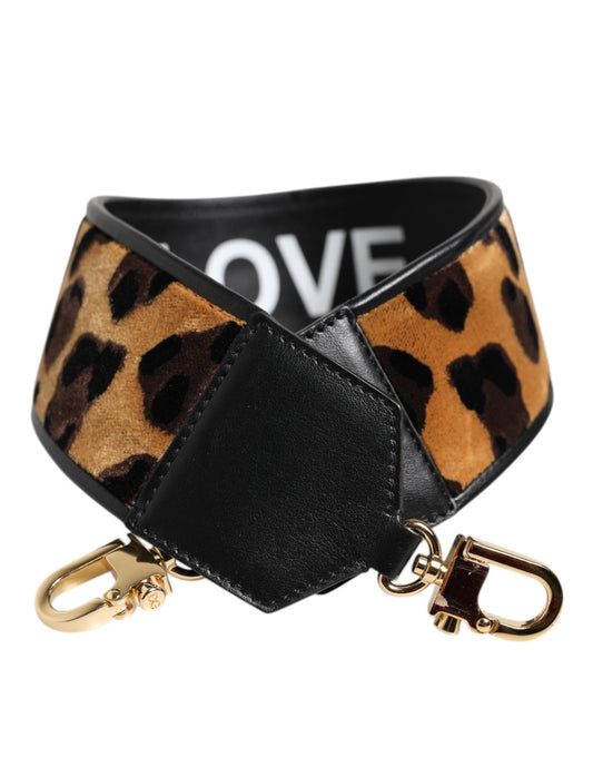 Borsa reversibile con tracolla Dolce & Gabbana in stampa leopardata nera