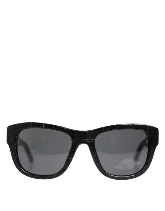 Occhiali da sole Dolce & Gabbana DG4177 con montatura in pelle nera e lenti colorate