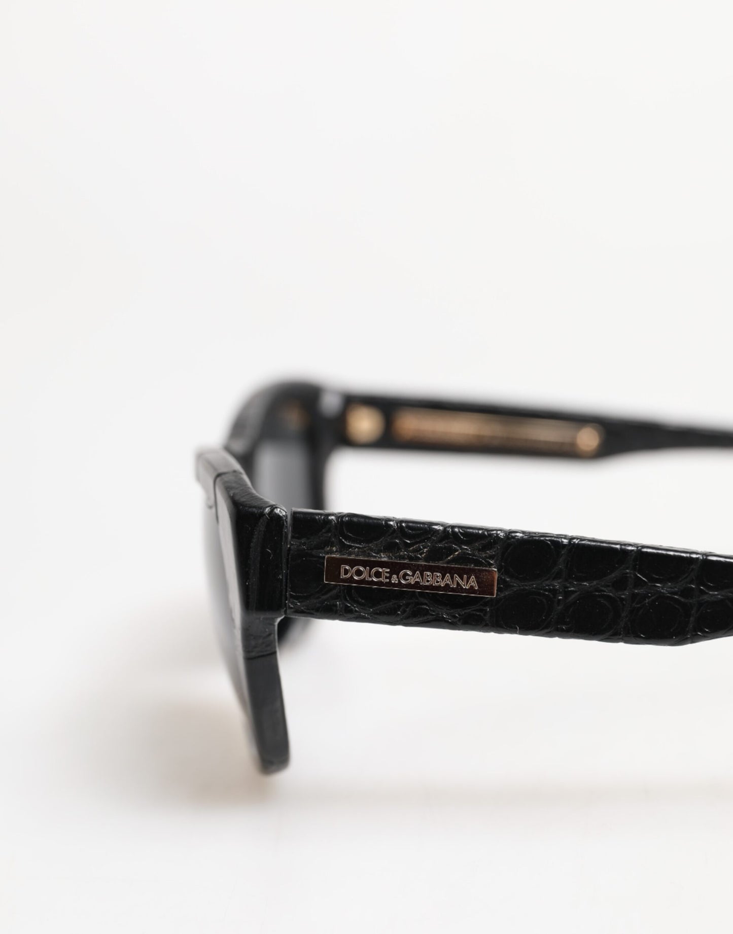Occhiali da sole Dolce & Gabbana DG4177 con montatura in pelle nera e lenti colorate