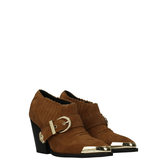Stivaletti in pelle marrone Versace Jeans
