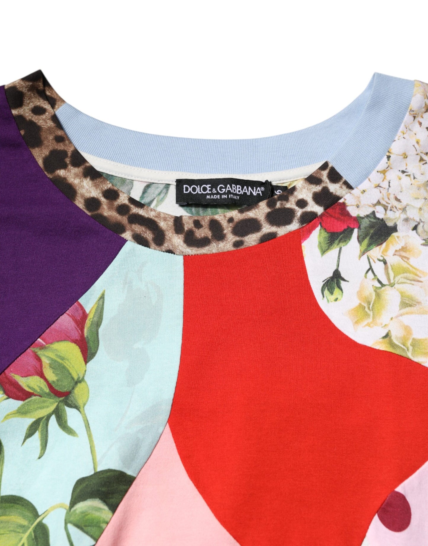 Dolce & Gabbana Top in cotone e seta patchwork multicolore