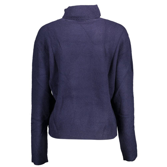 US POLO ASSN. "Maglione da donna in acrilico blu con dettaglio a collo alto"