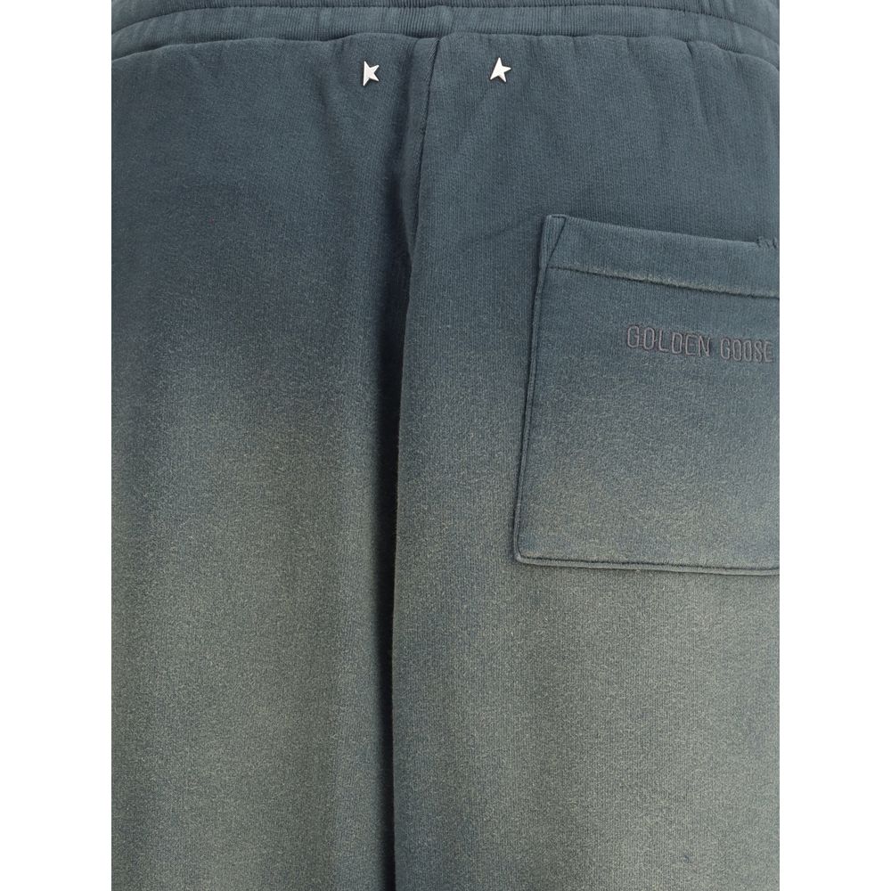 Pantaloni casual in cotone blu Golden Goose