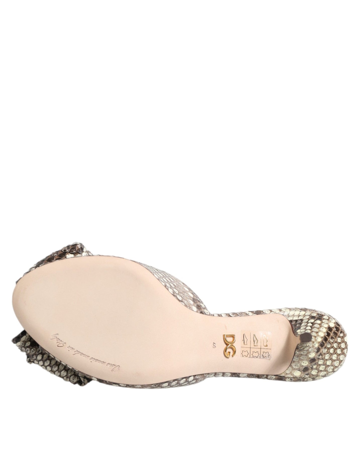 Dolce & Gabbana Mules Peep Toe in Pelle con Fiocco Multicolor Keira