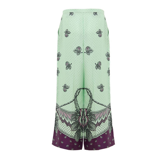 Pantaloni casual in seta verde Gucci