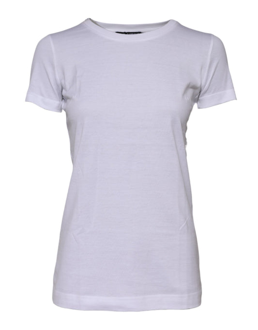 T-shirt girocollo a maniche corte in cotone bianco Dolce & Gabbana