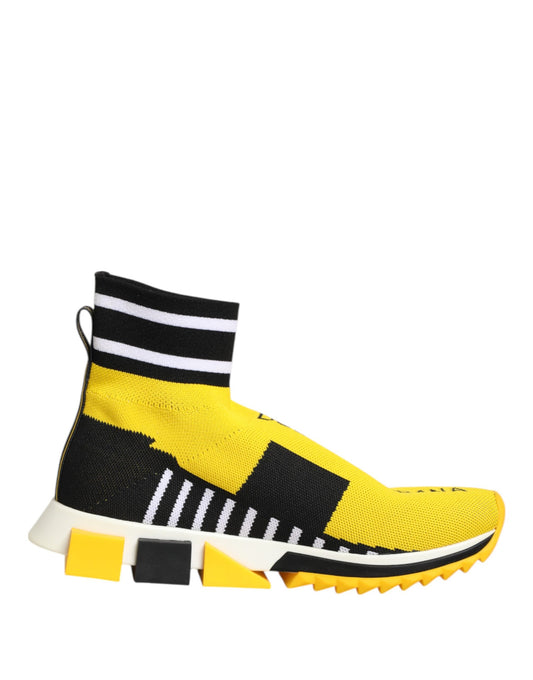 Dolce & Gabbana Calzini Sorrento Neri Gialli Scarpe Sneakers