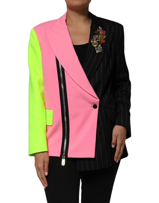 Giacca-cappotto con patchwork multicolore Dolce & Gabbana