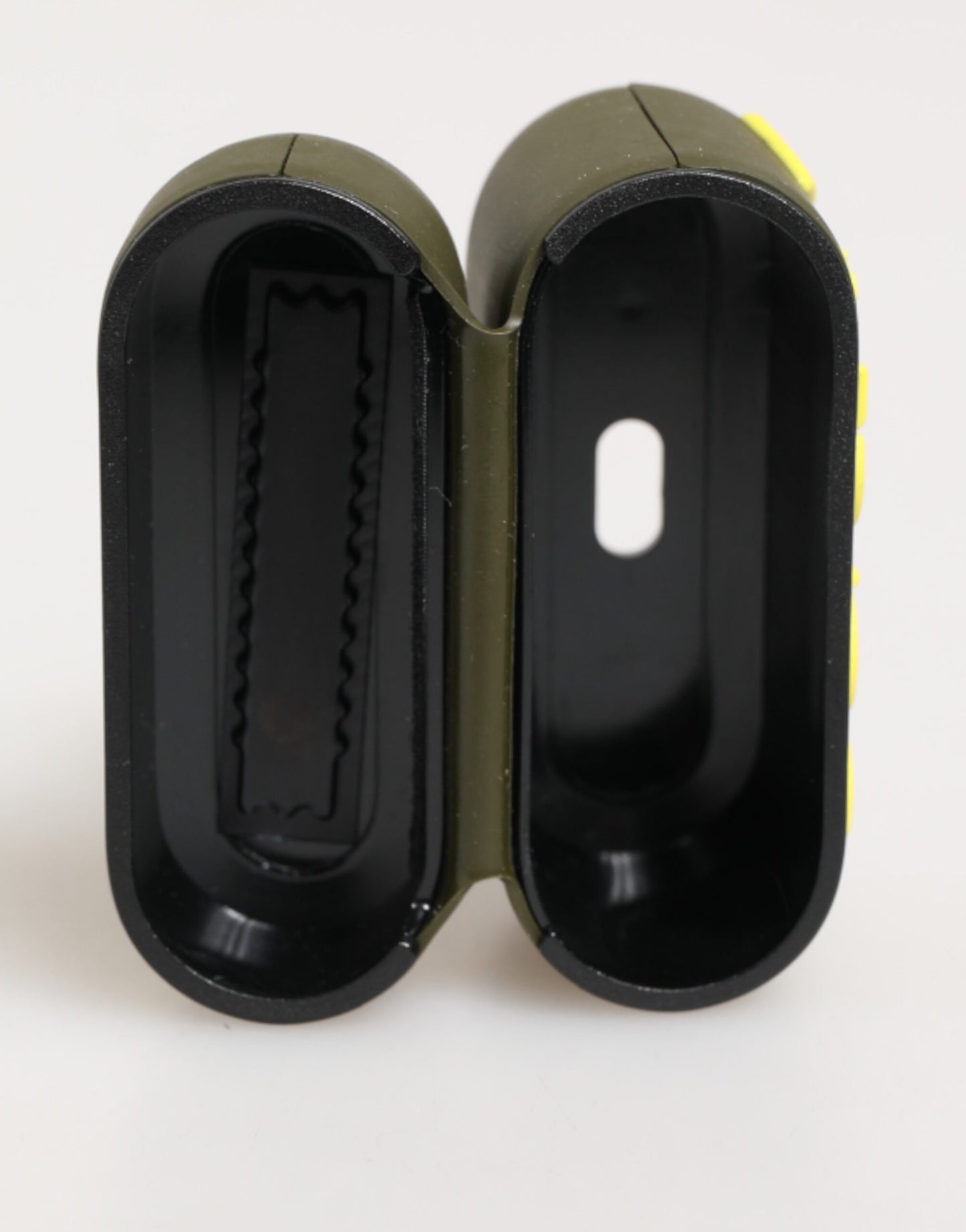 Custodia per Airpods Dolce & Gabbana con logo in gomma verde militare in rilievo