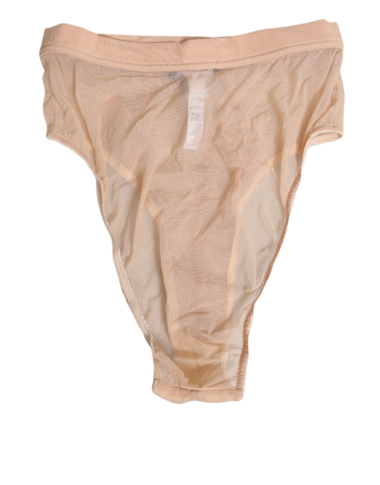 Dolce & Gabbana Beige Sheer Mesh High Waist Slip Underwear
