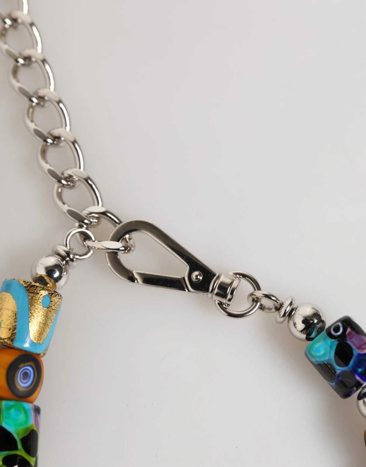 Collana in ottone e zama con perline in vetro di Murano multicolore Dolce & Gabbana