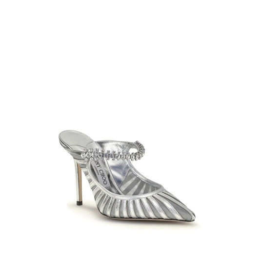 Décolleté con tacco alto in pelle argentata Jimmy Choo