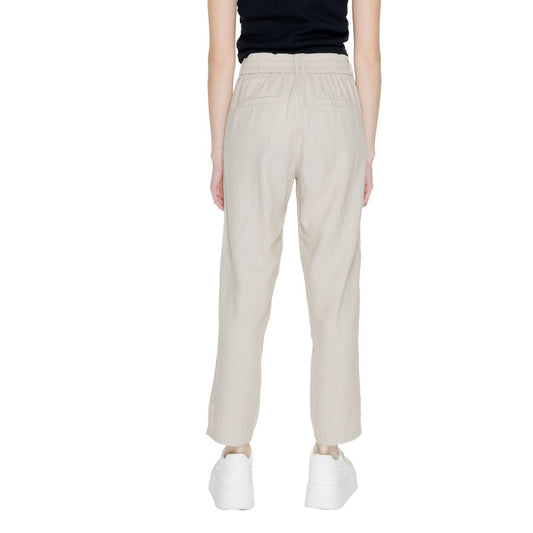 Solo pantaloni casual in lino beige