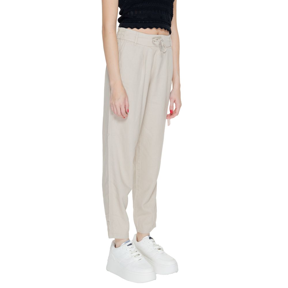 Solo pantaloni casual in lino beige