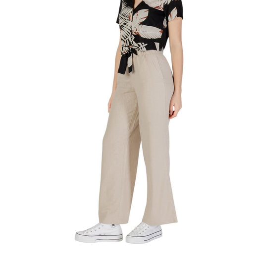 Solo pantaloni casual in lino beige