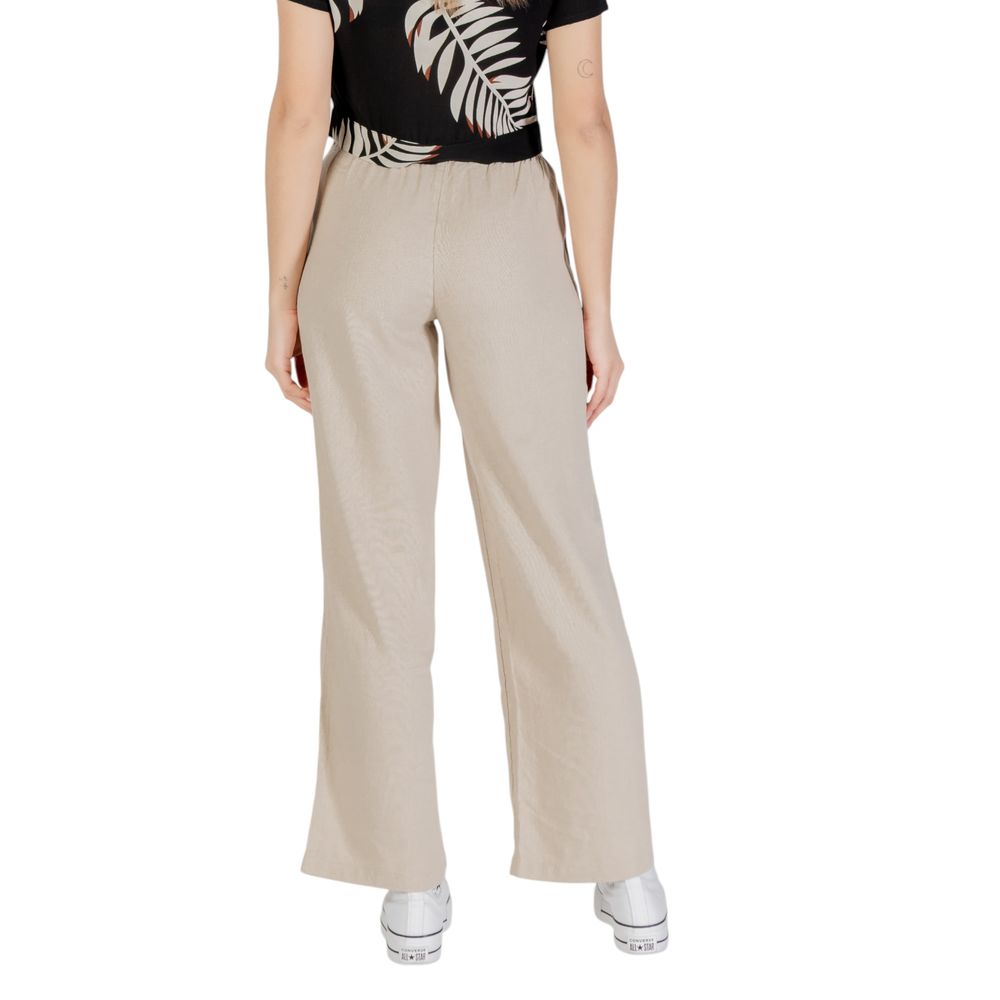 Solo pantaloni casual in lino beige