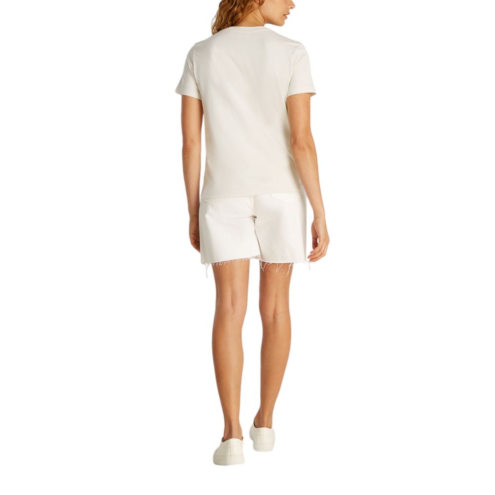 Maglietta beige in cotone riciclato Calvin Klein Jeans