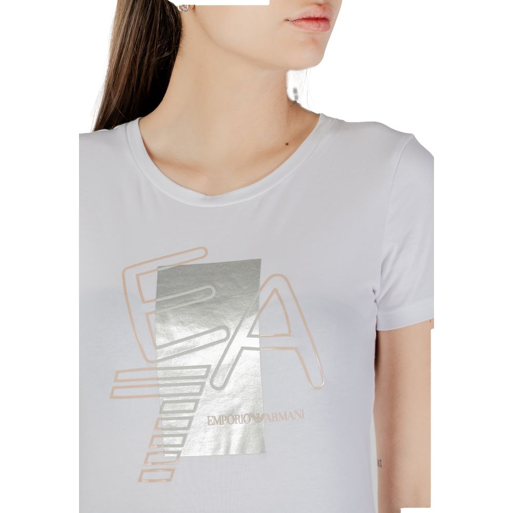 T-shirt bianca in cotone EA7 Emporio Armani