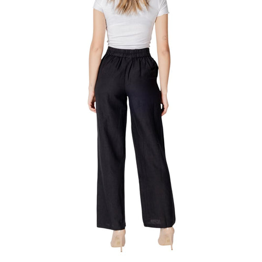 Pantaloni svasati in viscosa nera Vila Clothes
