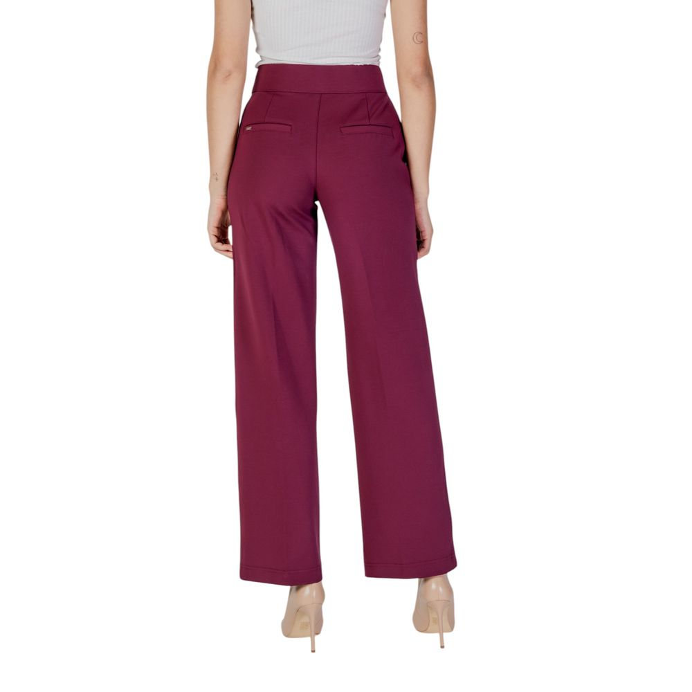 Pantaloni casual in viscosa viola Street One
