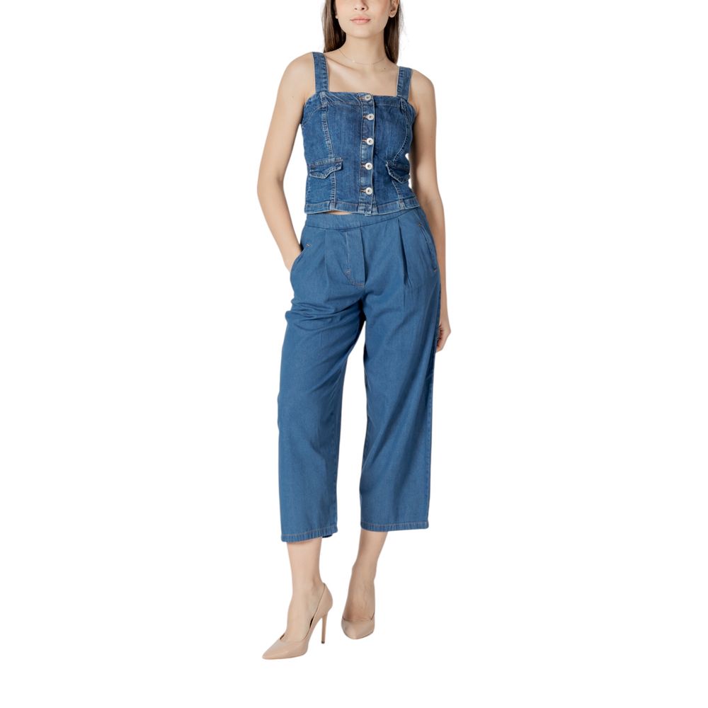 Jeans corti in cotone blu ICHI