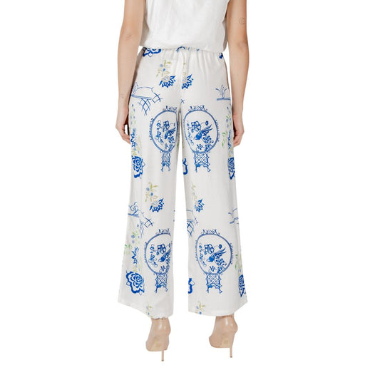 Pantaloni in viscosa bianca ICHI