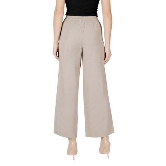 Solo pantaloni casual in viscosa beige