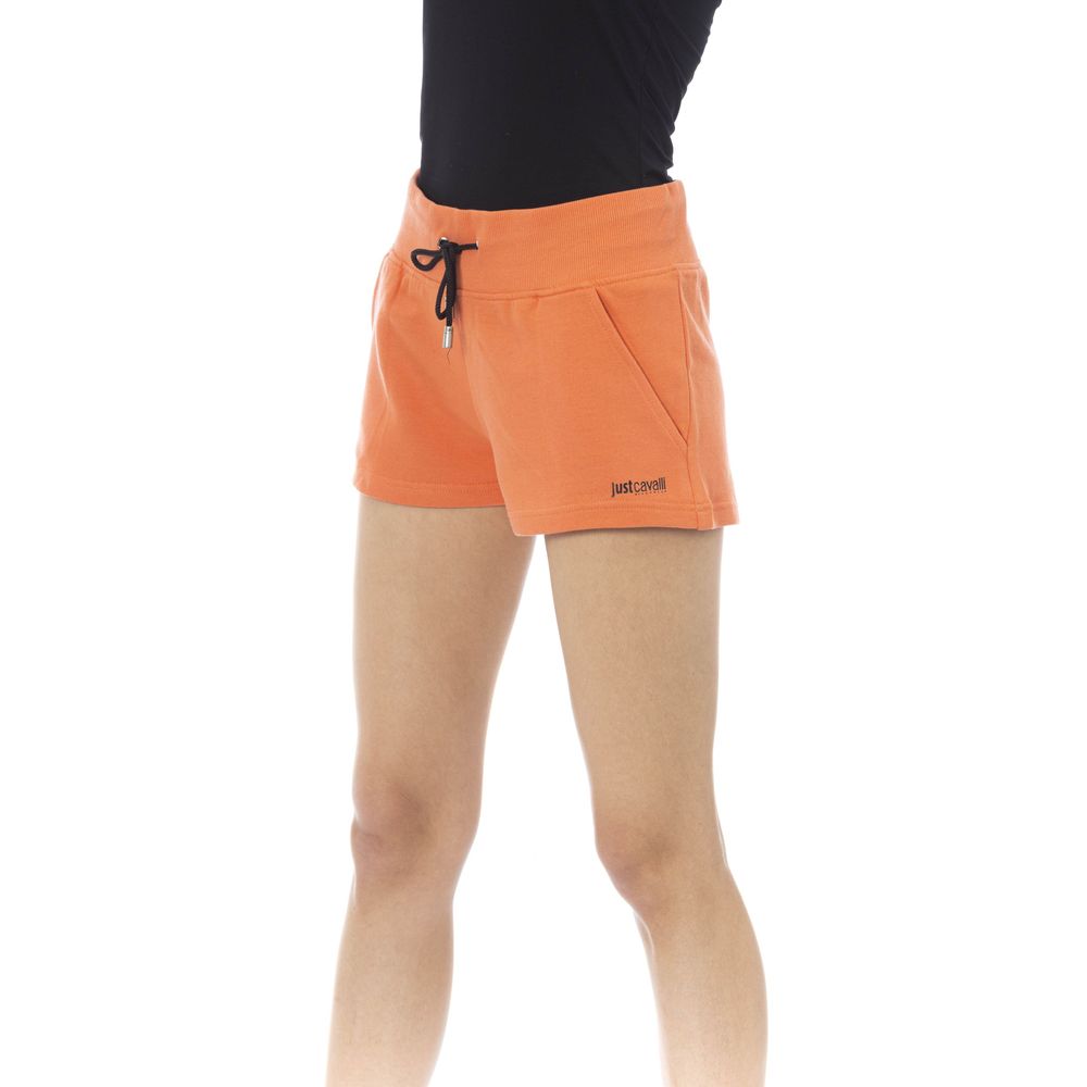 Pantaloncini da tuta da donna in cotone arancione Just Cavalli