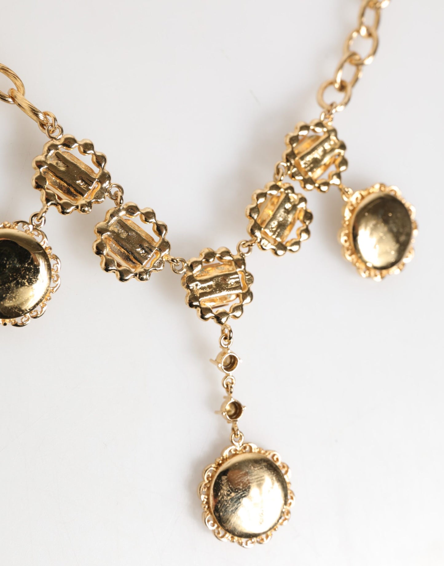 Collana con ciondolo e orologio in cristallo dorato Dolce & Gabbana
