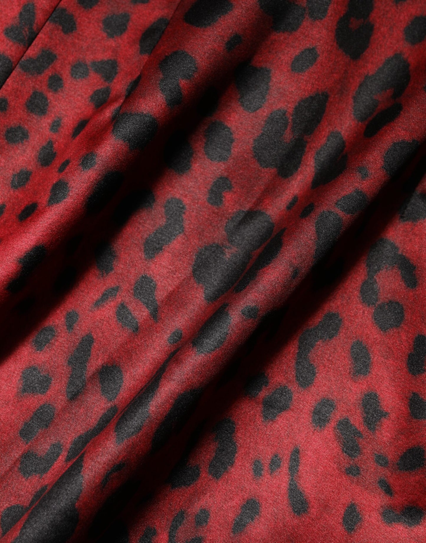 Abito a tubino con maniche lunghe in stampa leopardata rossa Dolce & Gabbana