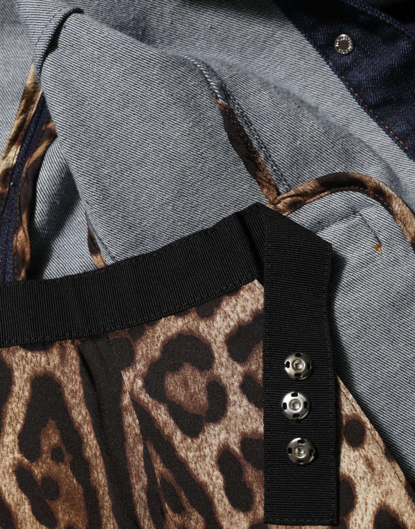 Giacca in denim con colletto in cotone blu scuro Dolce & Gabbana