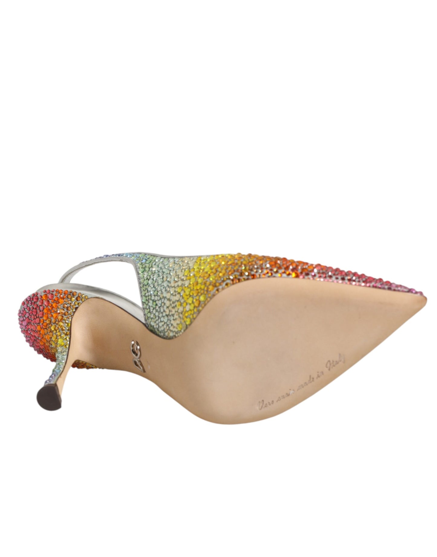 Scarpe con cinturino posteriore in paillettes multicolore Dolce & Gabbana