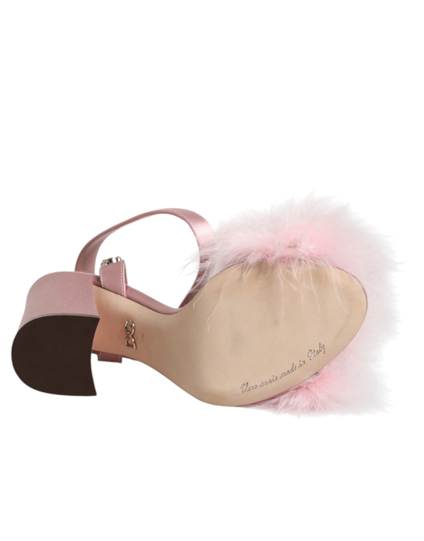 Sandali con cinturino alla caviglia e paillettes rosa Dolce & Gabbana